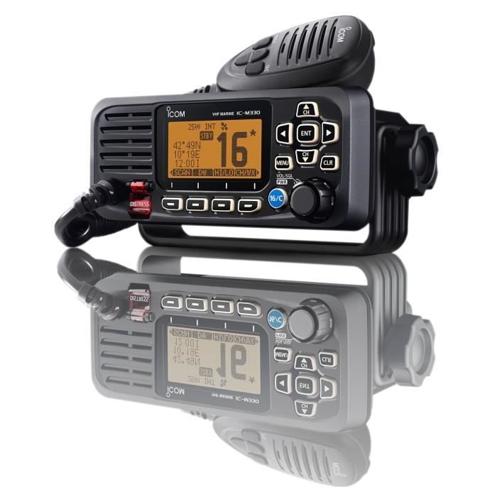 ICOM VHF Marine Fixe Classe D ASN IPX7 - IC-M330E - Noir