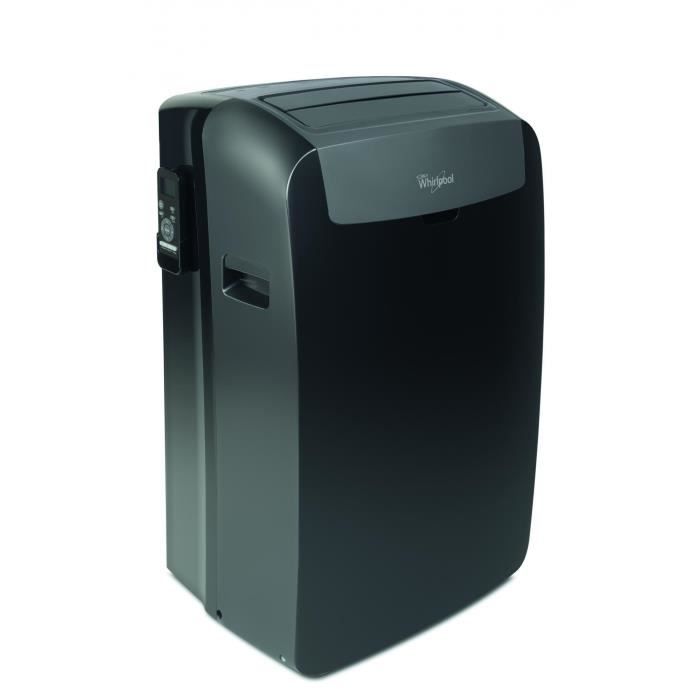 WHIRLPOOL PACB9CO Climatiseur mobile - 3000 watts - 10236 Btu - Classe A+ - 65 dB - 6ème sens - Noir