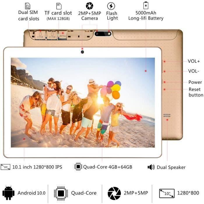 Tablette Tactile 4G -  K107 - 10.1 pouces - 64Go1