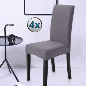 HOUSSE DE CHAISE Housse de Chaise Gris 4 pièces Stretch Couverture 