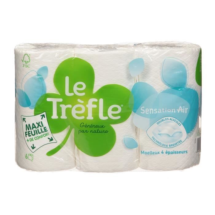 LE TREFLE - Papier toilette Sensation air - Maxi feuille - 6 rouleaux