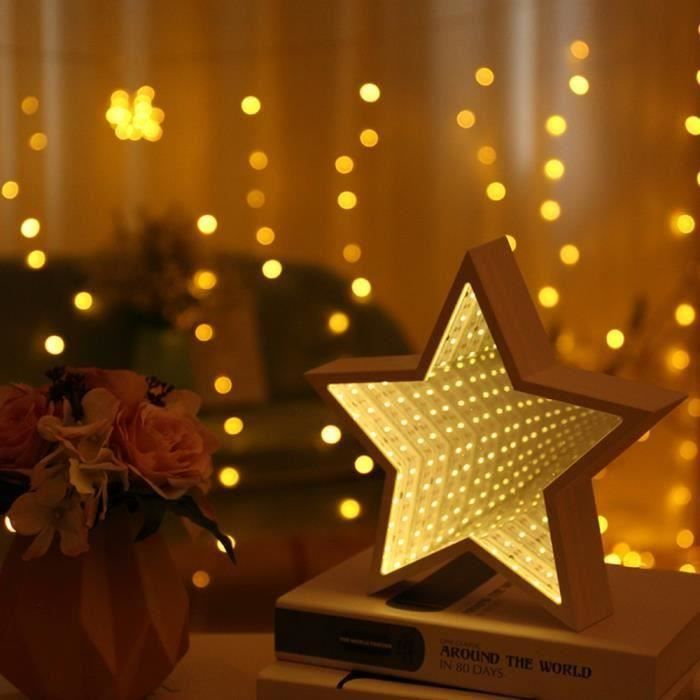 DécorationDe En Veilleuse D'étoile Led Lumineux Tunnel Mignon Lampe Ambiance Forme Xc838 Infinity Mirror 8vNwnm0