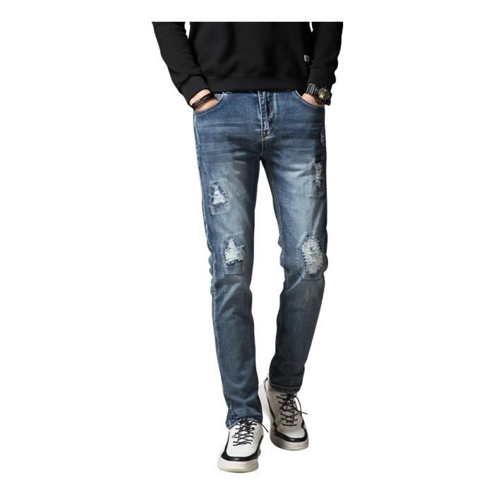 jean bleu troué homme
