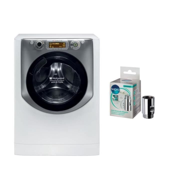 Pack HOTPOINT Lave linge frontal AQ113D69FR + WPRO MWC014 - Anti-calcaire magnétique