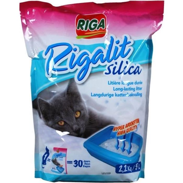 RIGA Litiere silica doypack - Pour chat - 2,2kg