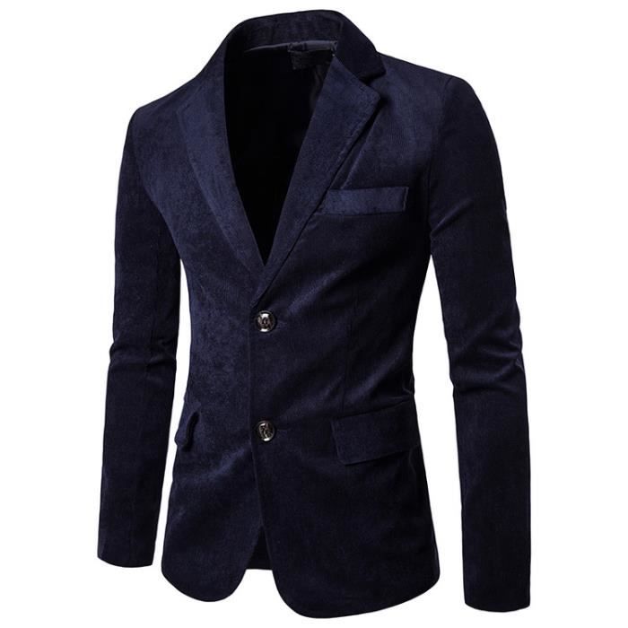 Loisirs Homme Velours Costume Un Veste Bleu Achat Mode xBdreWoC