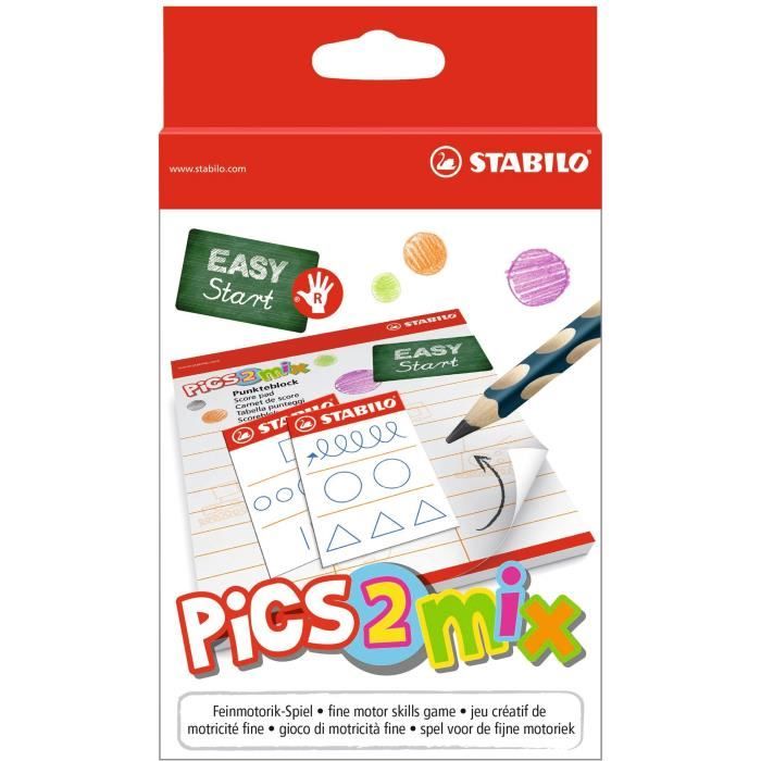 STABILO EASYgraph droitier + 1 taille-crayons + 16 cartes + 1 sablier + 1 carnet de score + 1 bloc à dessin+ 1 notice