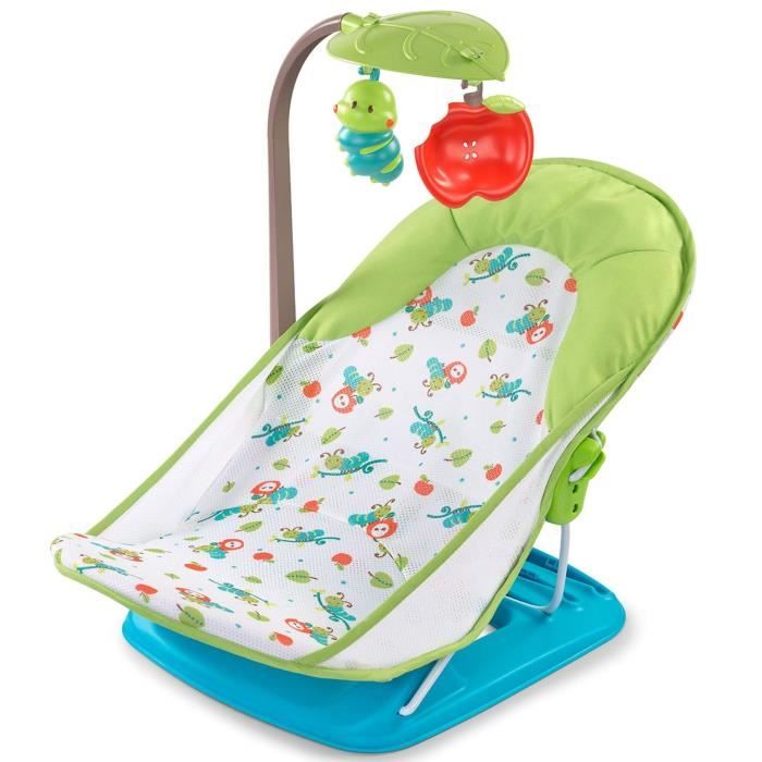 SUMMER INFANT Transat Bain Bébé Luxe Chenille Avec Barre De Jouet