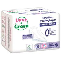 SLIP JETABLE LOVE AND GREEN Paquet 10 Serviettes Nuit Femme Hyp SLIP JETABLE LOVE AND GREEN Paquet 10 Serviettes Nuit Femme Hyp