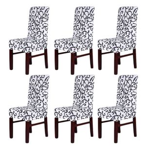 HOUSSE DE CHAISE 6 x Housse de Chaise Antifouling Anti-sale et élas