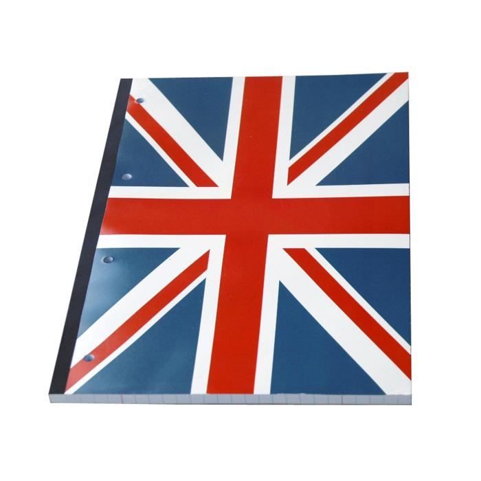 CLEMENTINA FROG Bloc notes Union Jack + Feuilles lignées détachables Séyès - Format 21x29,7 cm