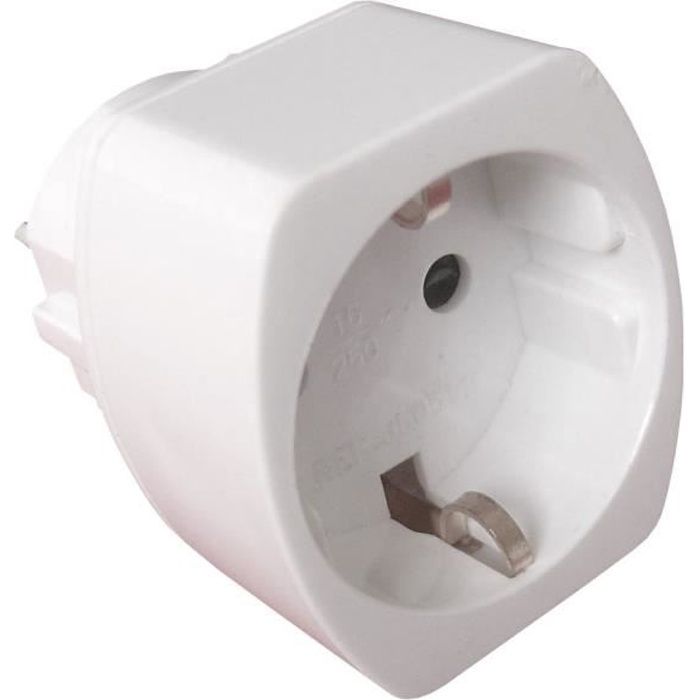 ZENITECH Adaptateur Schuko vers France blanc