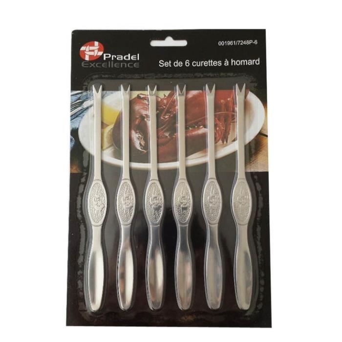 PRADEL EXCELLENCE Lot de 6 curettes à homard Laguiole - Acier inoxydable