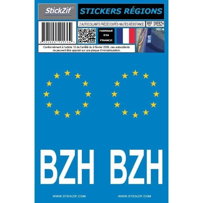 STICKZIF 2 Autocollants Région Europe Bzh SREBZH