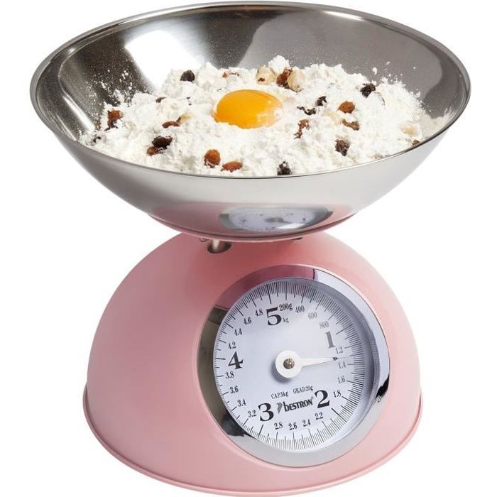 Bestron Balance de cuisine rose DKW700SD Balance culinaire 5 kg Pese