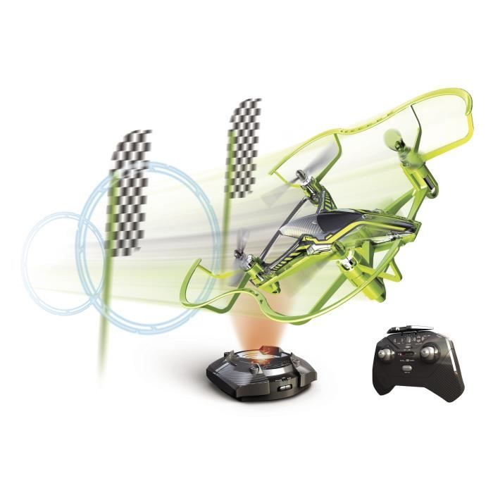 SILVERLIT - Drone de Course Télécommandé Hyperdrone Starter - 14.5 cm - 2,4Ghz - KIT avec base + accessoires