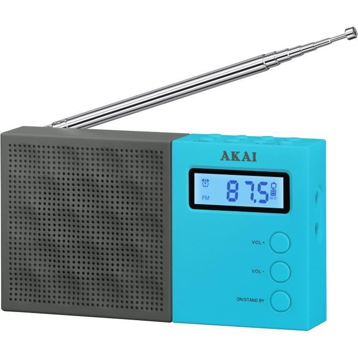 AKAI AR-76B Radio pocket Digital - Noir et Bleu