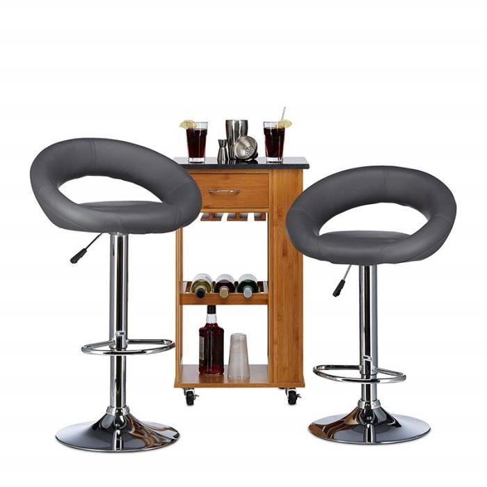 Bar Lot De 4Chaise Fauteuils ChaisesTabouret Gris Tabourets 8nOX0Pwk