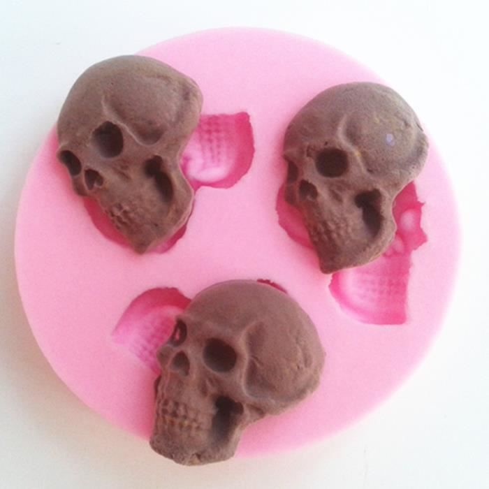 Moules Ronds Cuisine Maison Moule Silicone 4 Tetes De Mort Crane Squelette Gateau Pate A Sucre Chocolat Cuisine Patisserie Fimo Envoi Rapide De France Neuf