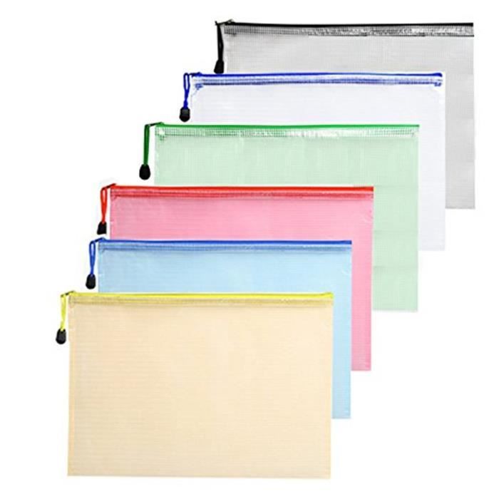 pochette plastique zip a4 - 12 pcs sac zip chemise paquet