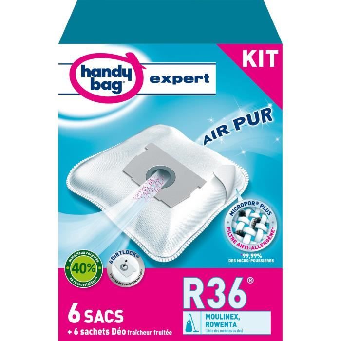 HANDY BAG EXPERT R36 Kit 6 sacs aspirateur + accessoires