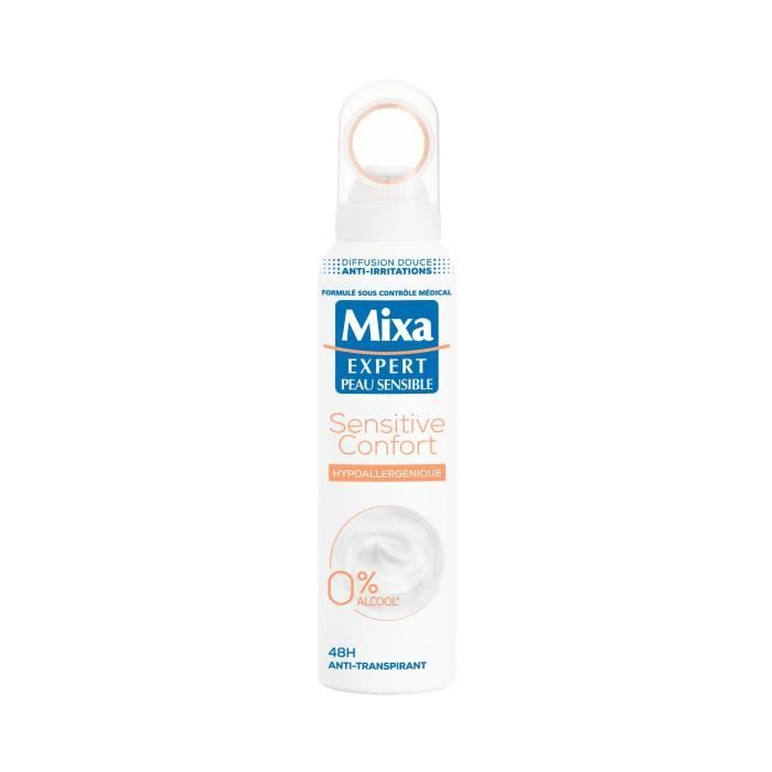 MIXA Déodorant Atomiseur Sensitive Confort Hypoallergenique - 150 ml