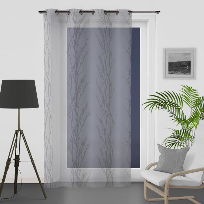 SOLEIL D'OCRE Voilage à Œillets Liane 135x250 cm - Gris