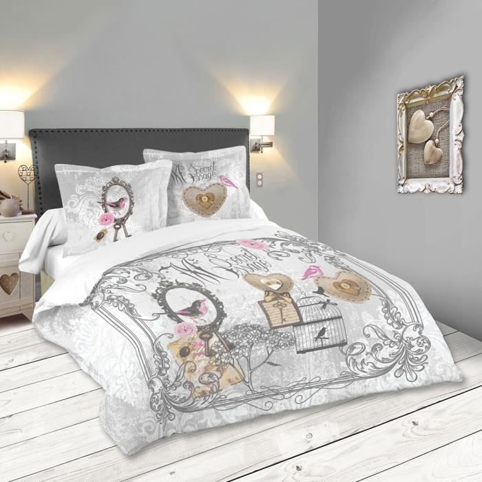 220 x 240 cm Taies Heart c/œur romantique Housse de couette