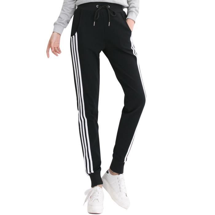 Femmes Gym Survêtement Joggeurs Décontracté Fitness Yoga Serrage Jogging Sweatpants Pantalon Minetom Rayures Latérales Cordon CrdBeWxo