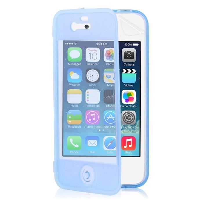 Flip Cover iPhone 4/4S Transparent Bleu + Film - Achat ...