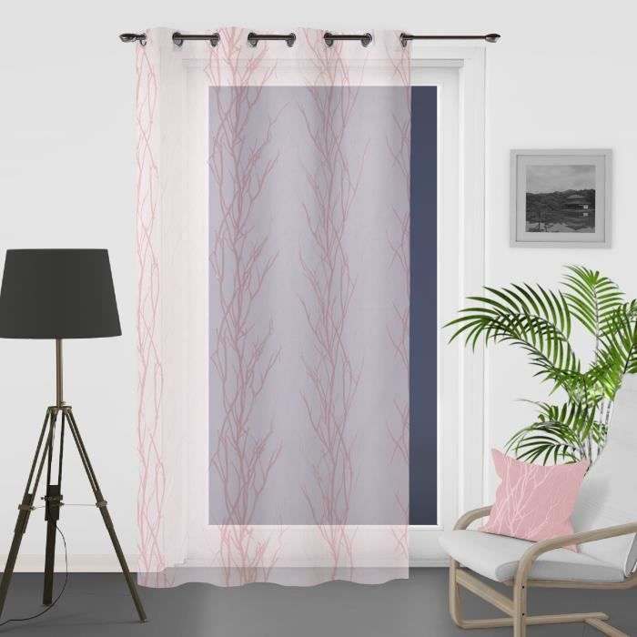 SOLEIL D'OCRE Voilage à Œillets Liane 135x250 cm - Rose