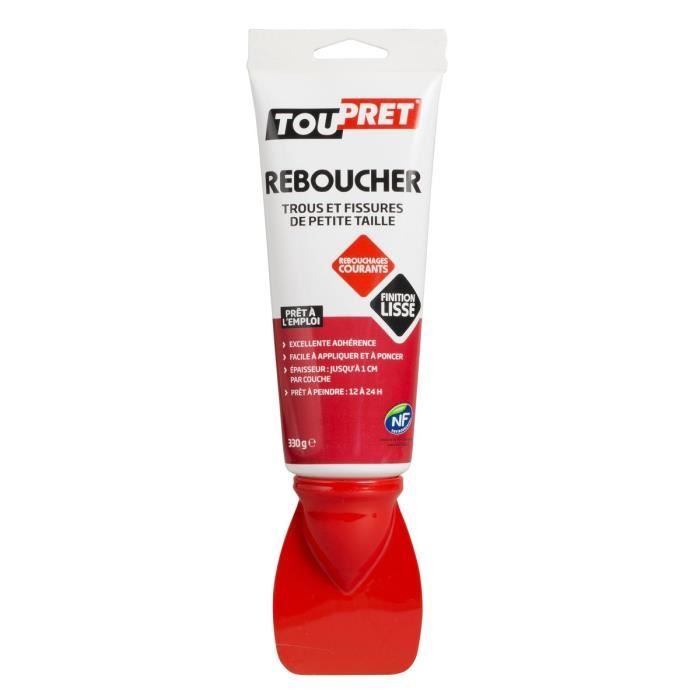 TOUPRET Enduit de rebouchage en tube avec bouchon spatule 330 g