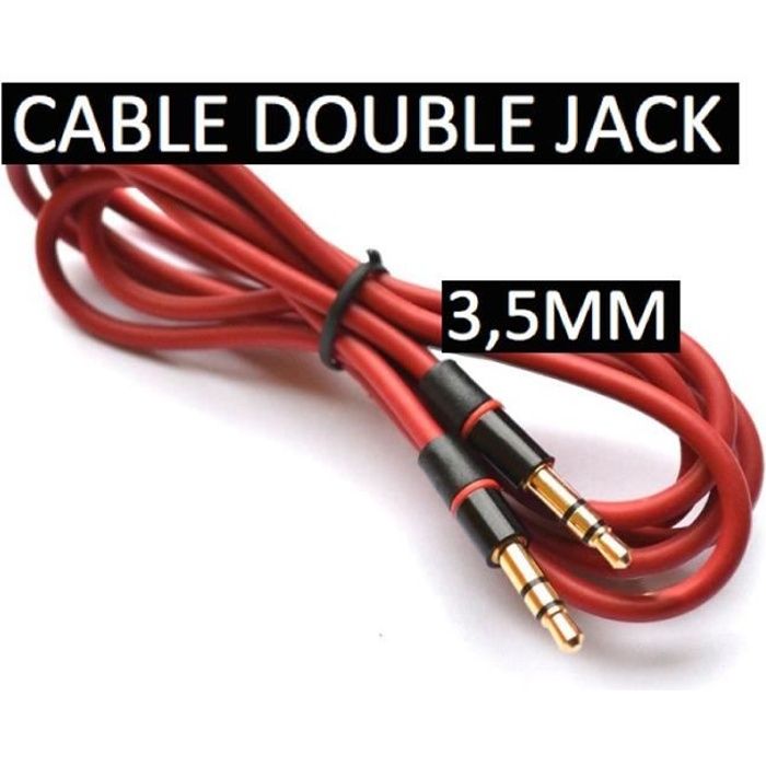 CABLE AUDIO STEREO JACK Male/Male 3,5 CORDON 1,1m / Adaptateur Fiche