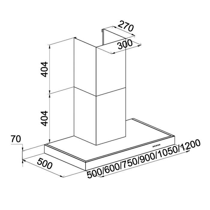 Klarstein 90TS4 Hotte murale aspirante - Puissance1