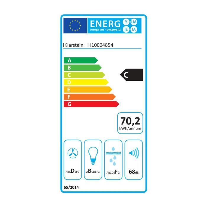 Klarstein 90TS4 Hotte murale aspirante - Puissance2