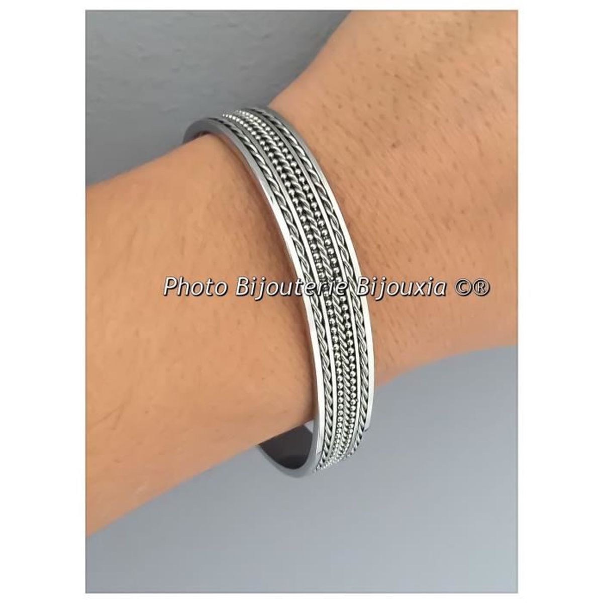 Bracelet Jonc HOMME Ouvert Acier Inoxydable 316L Bijoux Homme NEUF