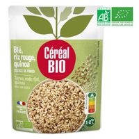 PLAT LÉGUMES - FÉCULENT CEREAL BIO Blé, riz rouge et quinoa cuisinés au na PLAT LÉGUMES - FÉCULENT CEREAL BIO Blé, riz rouge et quinoa cuisinés au na