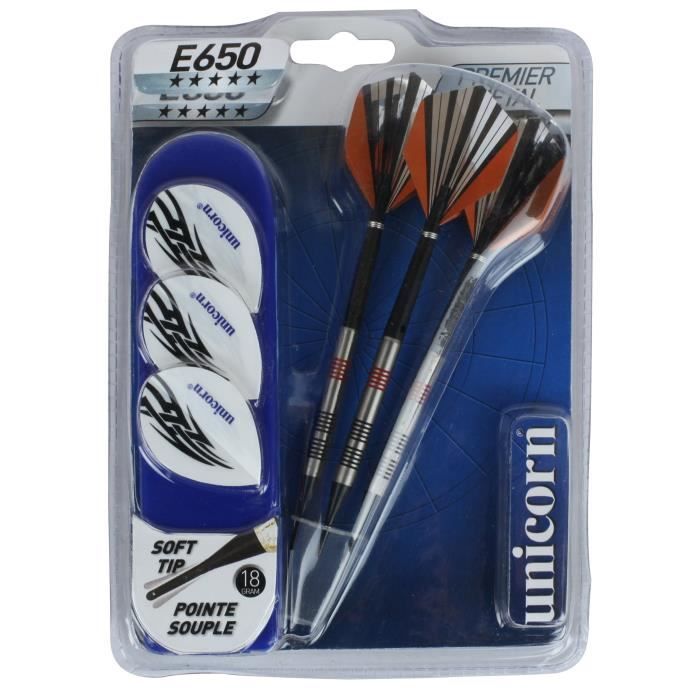 ABSIS Coffret Soft 650 - 3 Fléchettes à ailettes 18g + Accessoires + Boîtier Unicorn