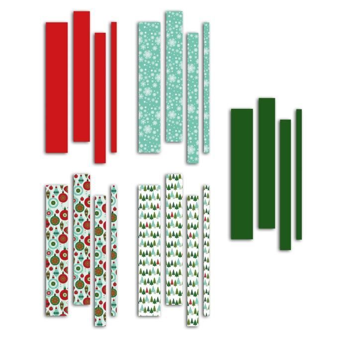 TOGA 4 lots de 25 Bandes Quilling - Imprimés Joyeux NŒl - 50 cm