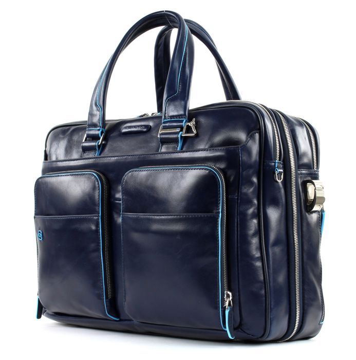 Piquadro Blue Square Expandable Laptop & iPad2