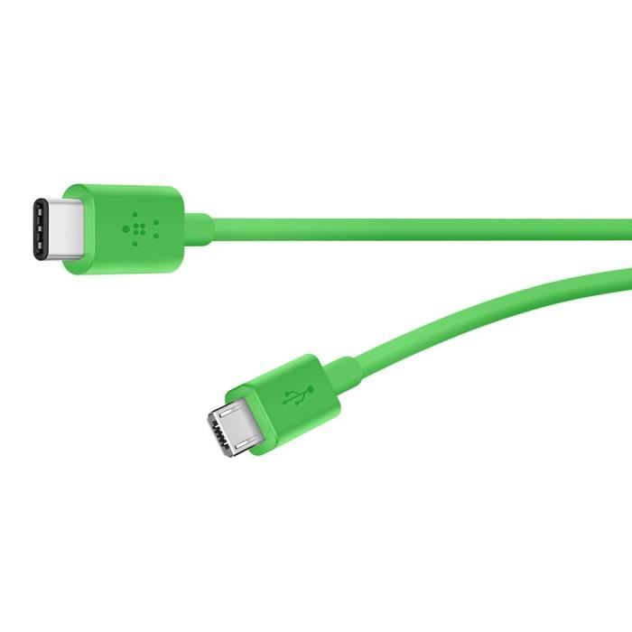 BELKIN Câble USB-C 2.0 vers micro-USB (également dénommé USB Type-C) - Vert