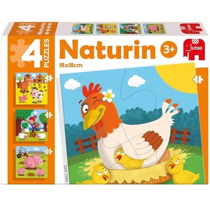 DISET 4 Puzzles Animaux Naturin Ferme