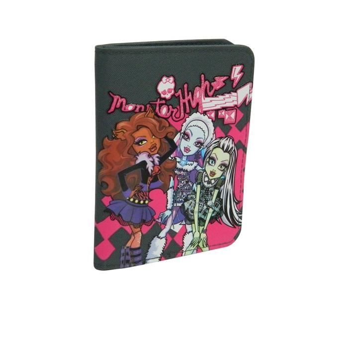 MONSTER HIGH Portefeuille Noir et Rose Fille