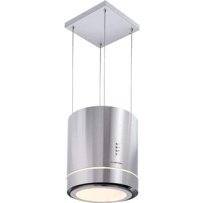 Klarstein Tron Ambience Hotte Aspirante Decorative En Ilot O 38cm