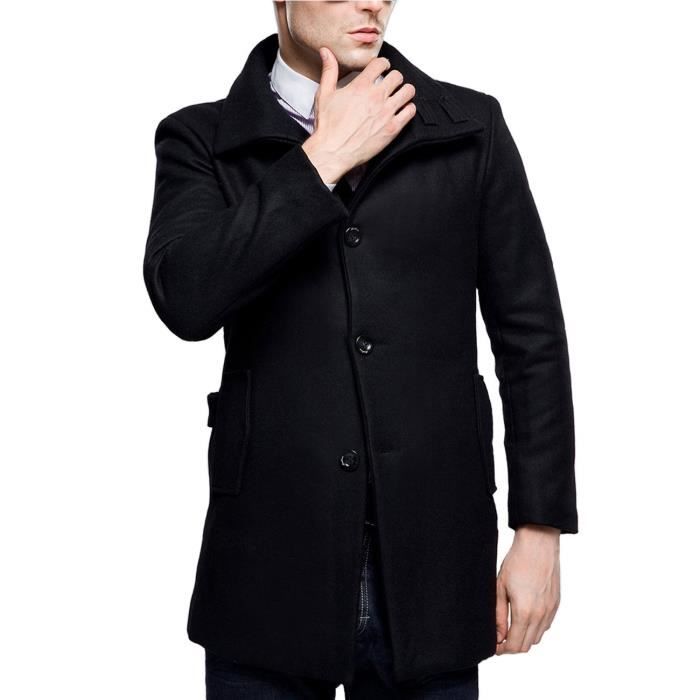 Homme Taille Chaud 1g32dc Laine Fit Slim Uni xxl Manteau 6w4xdq0fpd