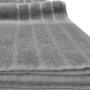 SERVIETTES DE BAIN LOVELY HOME Lot de 4 pièces Eponge 100% Coton Gris