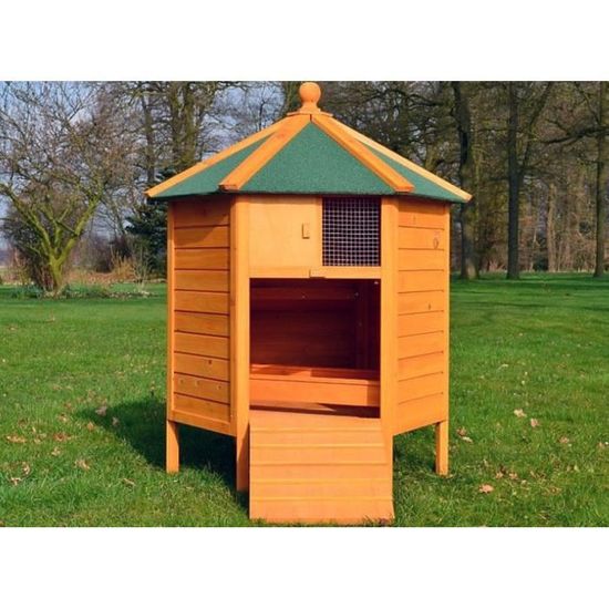 Poulailler En Bois Pour Jardin Extérieure 125 Cm Cage Canard 2 Perchoir Pavillon 6 Coin 128