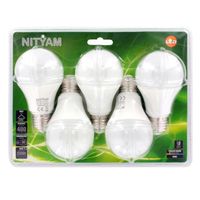 AMPOULE - LED NITYAM Lot de 5 ampoules standard LED E27 6W équiv AMPOULE - LED NITYAM Lot de 5 ampoules standard LED E27 6W équiv