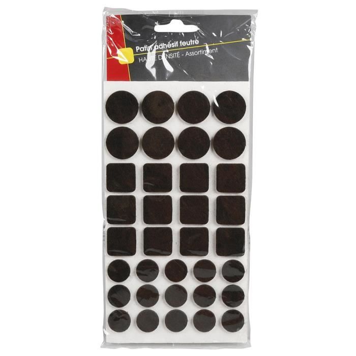 COGEX Patin adhesif feutre marron - 105 pcs