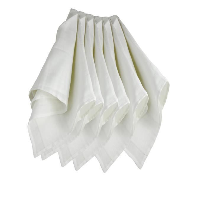TROIS KILOS SEPT 1 Lot de 6 langes 70x70 cm Blanc